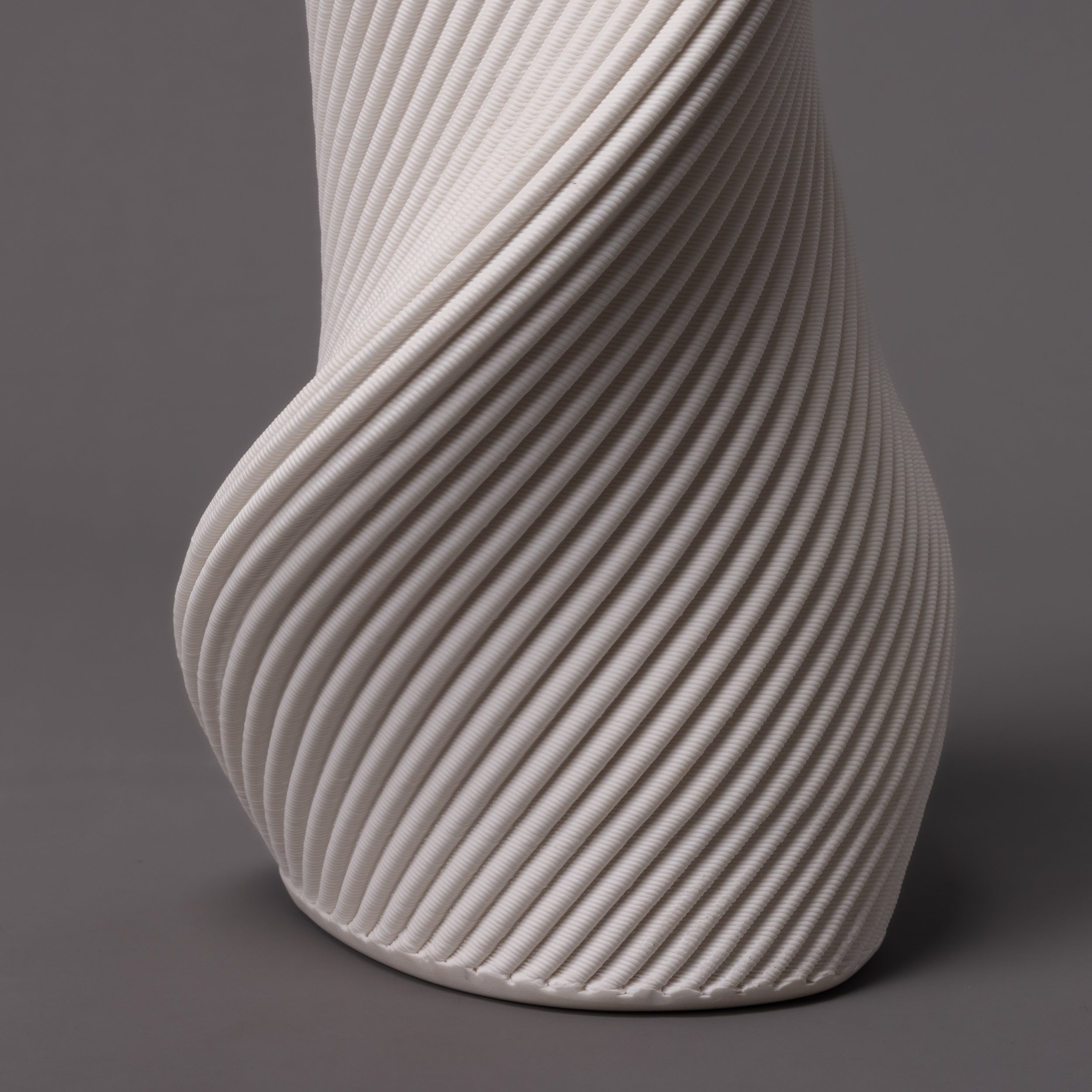 Tornado sculpture detail – white porcelain – BinaryCeramics