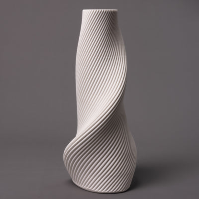 Tornado ceramic sculpture in white porcelain – BinaryCeramics