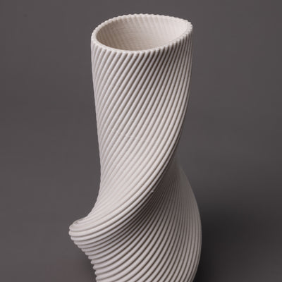 Tornado ceramic art – white porcelain – BinaryCeramics Greece