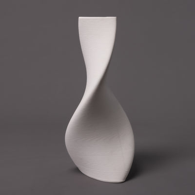 Tornado ceramic sculpture in white porcelain – BinaryCeramics