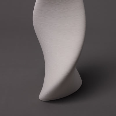 Tornado ceramic art – white porcelain – BinaryCeramics Greece