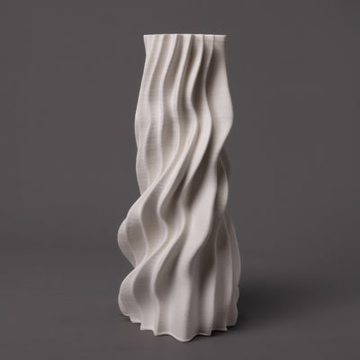 Tornado ceramic sculpture in white porcelain – BinaryCeramics