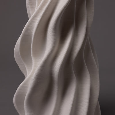 Tornado ceramic art – white porcelain – BinaryCeramics Greece
