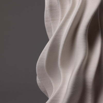 3D-printed tornado sculpture in white porcelain – BinaryCeramics