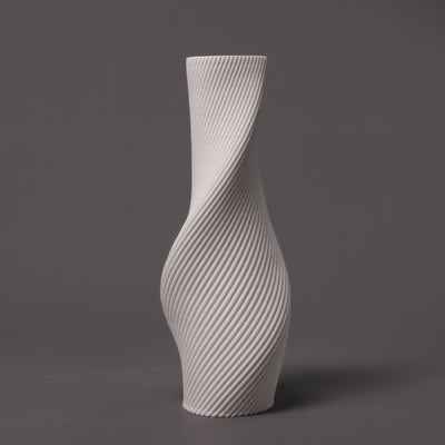 Tornado ceramic sculpture in white porcelain – BinaryCeramics