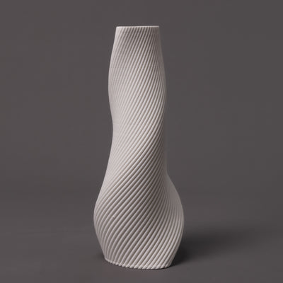 Tornado ceramic art – white porcelain – BinaryCeramics Greece