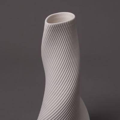 Tornado sculpture detail – white porcelain – BinaryCeramics