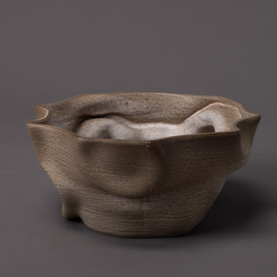 3D-printed santorini sculpture in ceramic, sand glaze – BinaryCeramics