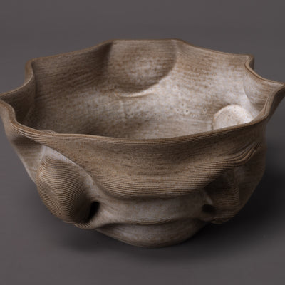 Santorini sculpture – ceramic, sand glaze – BinaryCeramics, Athens