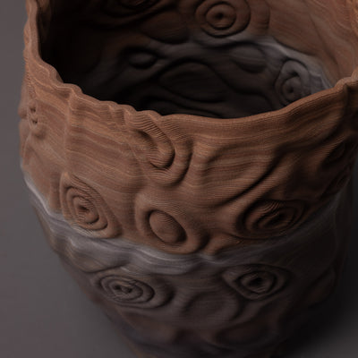 mixed clay santorini sculpture – algorithmic ceramic design