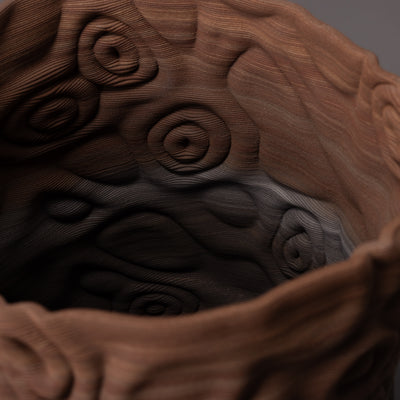 3D-printed santorini sculpture in mixed clay – BinaryCeramics