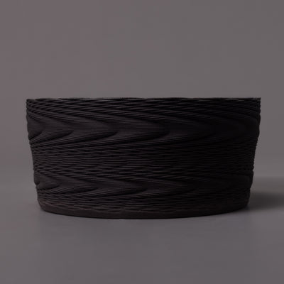 Wave sculpture – black clay, green glaze – BinaryCeramics, Athens