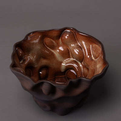 mixed clay santorini sculpture – algorithmic ceramic design