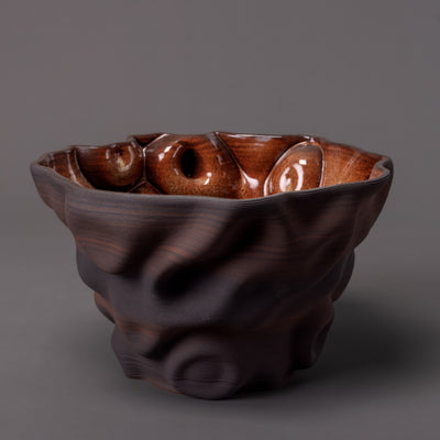 3D-printed santorini sculpture in mixed clay – BinaryCeramics