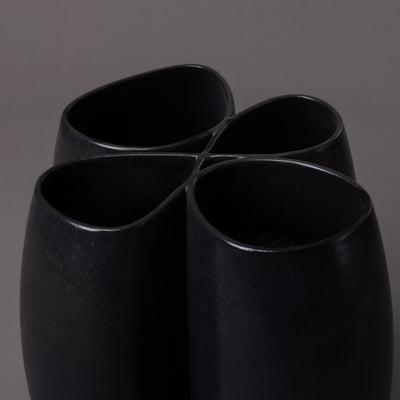 Intersect ceramic art – ceramic, black glaze – BinaryCeramics Greece
