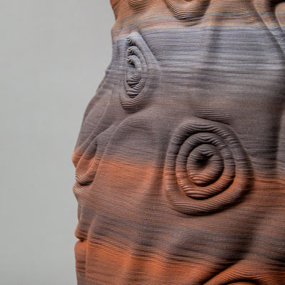 3D-printed santorini sculpture in mixed clay – BinaryCeramics