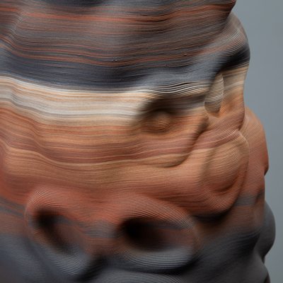 Santorini sculpture – mixed clay – BinaryCeramics, Athens