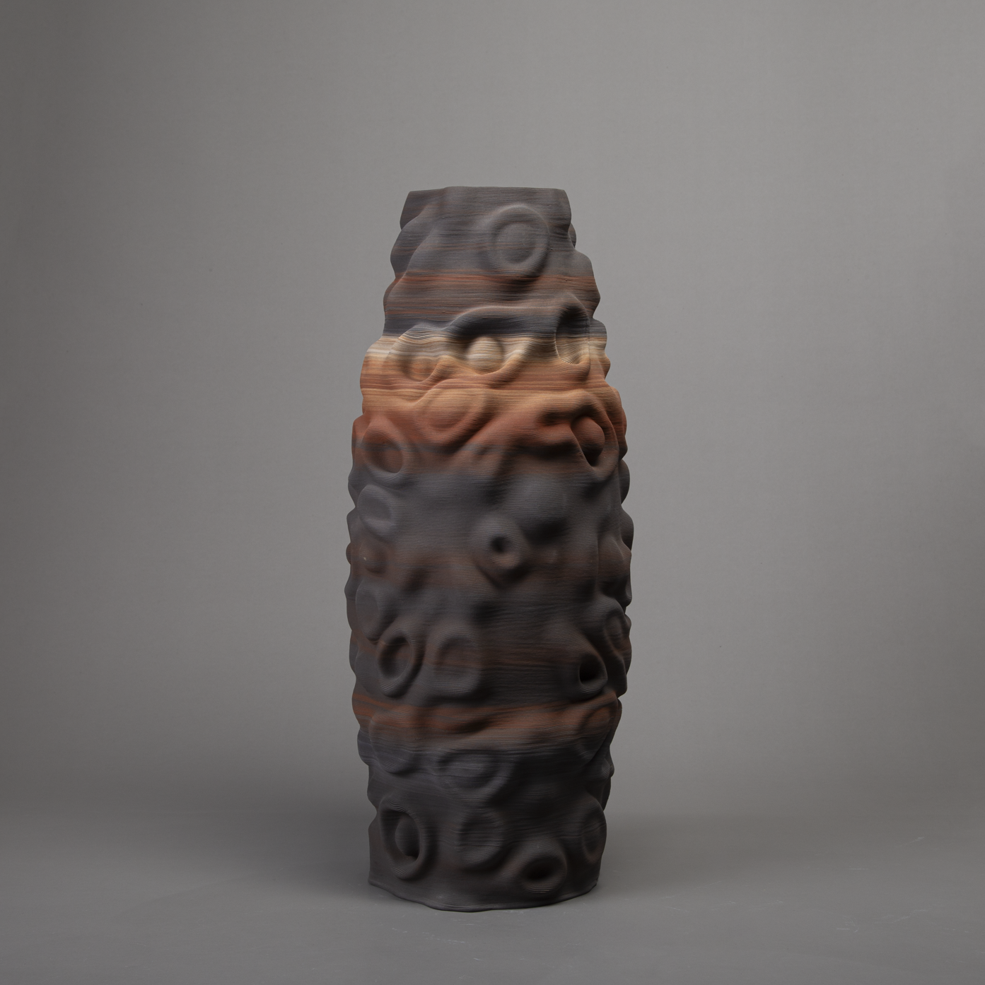 3D-printed santorini sculpture in mixed clay – BinaryCeramics