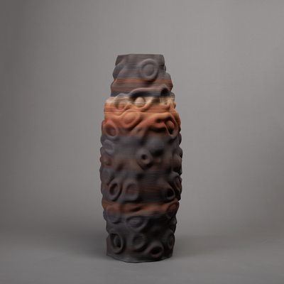 3D-printed santorini sculpture in mixed clay – BinaryCeramics