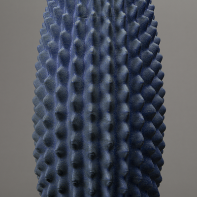 Cactus form – black clay, blue glaze – BinaryCeramics, Athens