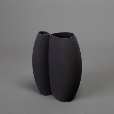 Intersect ceramic art – black clay – BinaryCeramics Greece