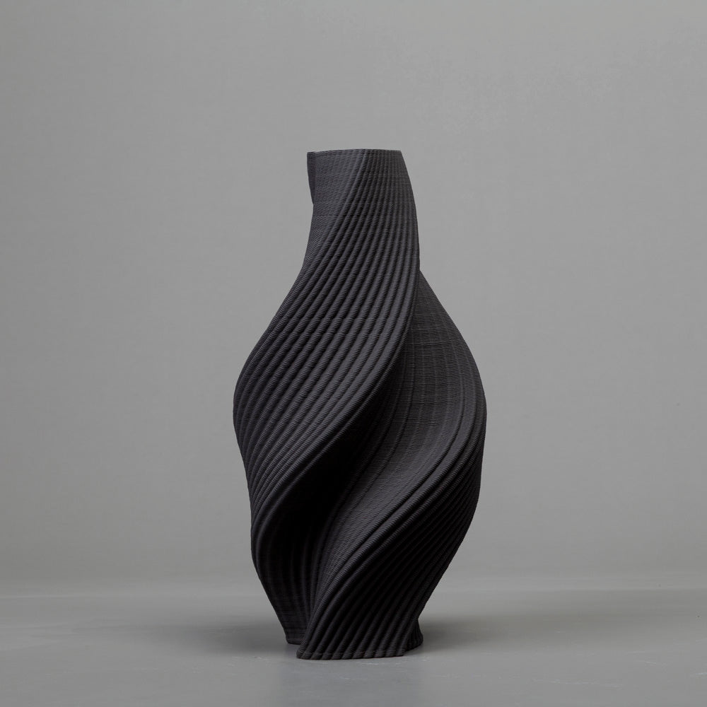 Tornado ceramic form in black clay – BinaryCeramics