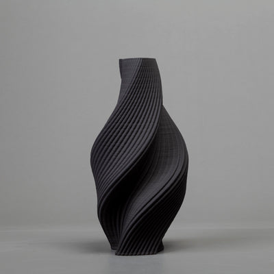 Tornado ceramic form in black clay – BinaryCeramics