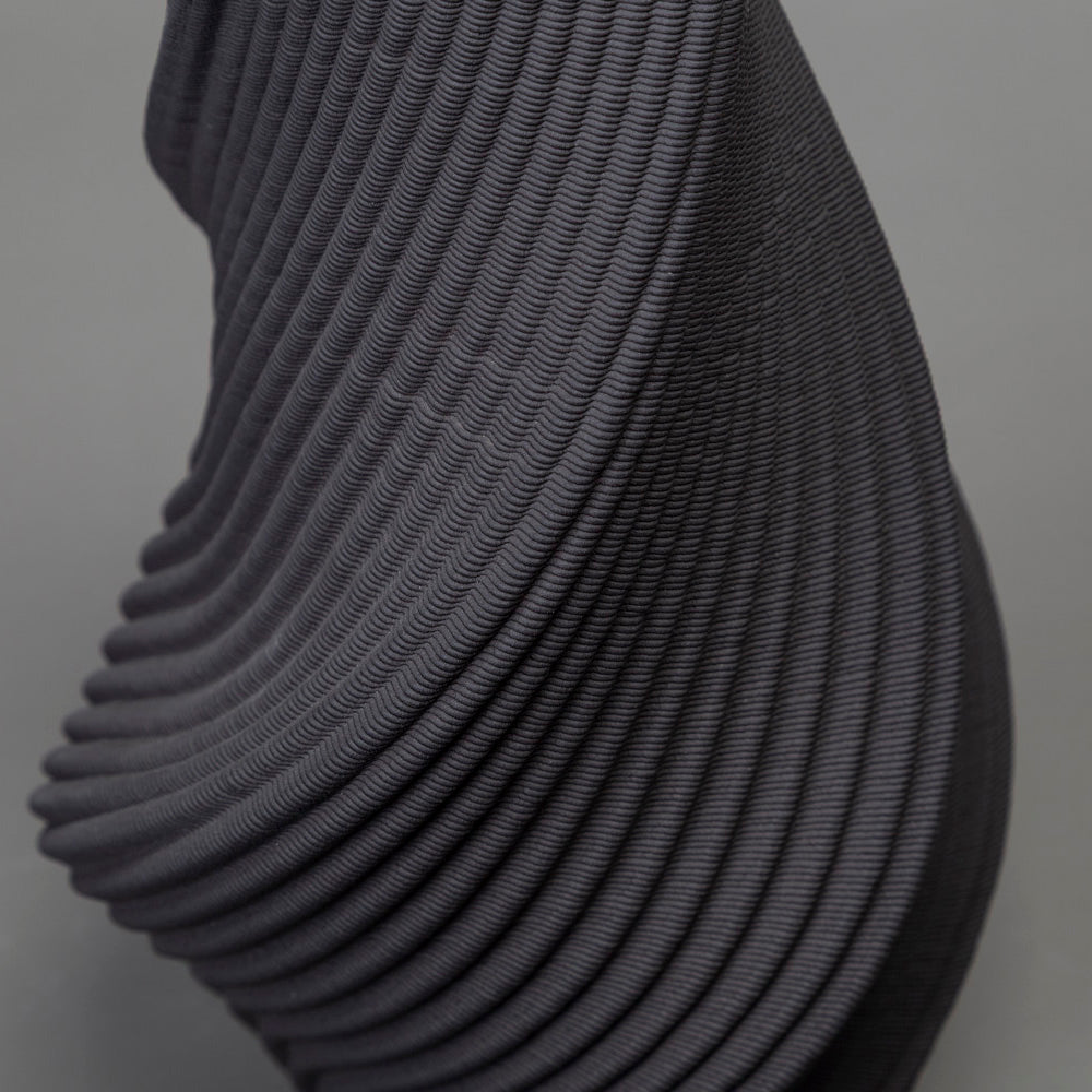 Tornado form detail – black clay – BinaryCeramics