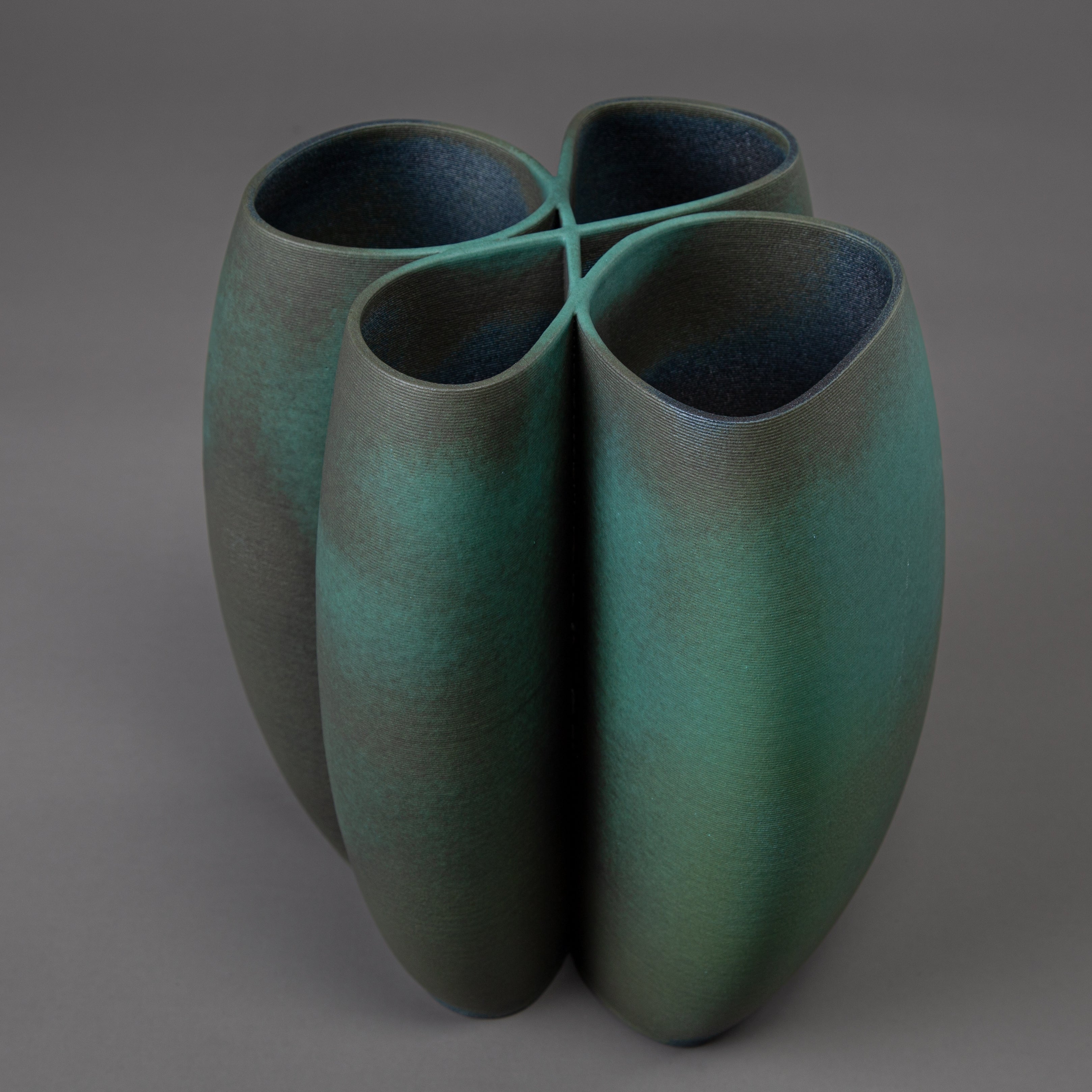 Intersect ceramic art – ceramic, green glaze – BinaryCeramics Greece