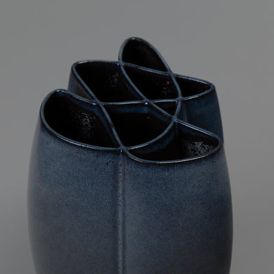 Intersect ceramic art – ceramic, blue glaze – BinaryCeramics Greece