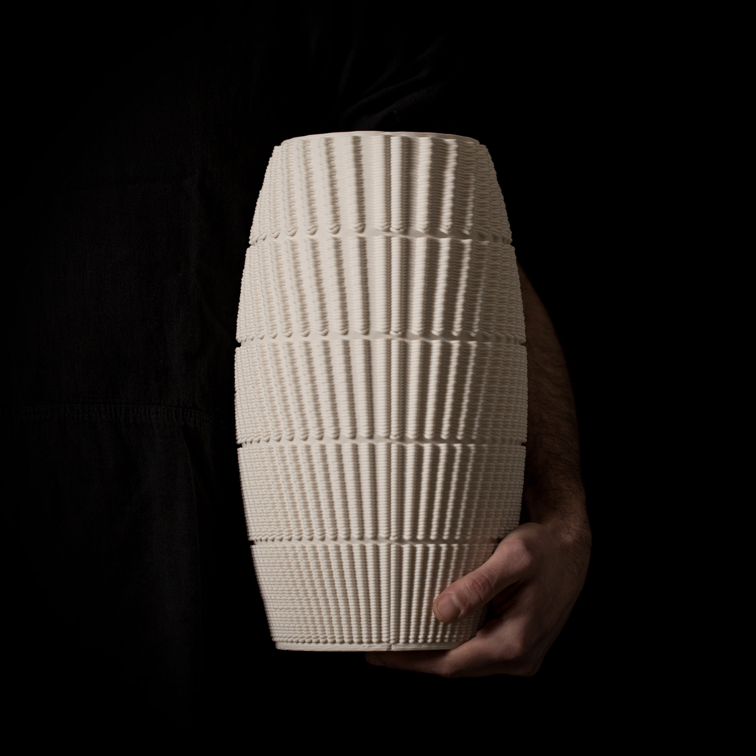 3D-printed ceramic in porcelain form from the Dash collection.